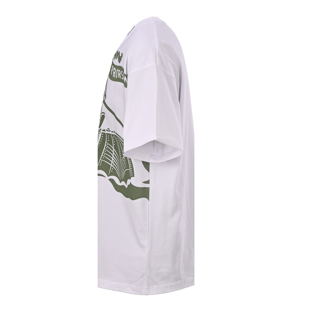 Burberry Equestrian Knight Oversized T-Shirt – White/Ivy
