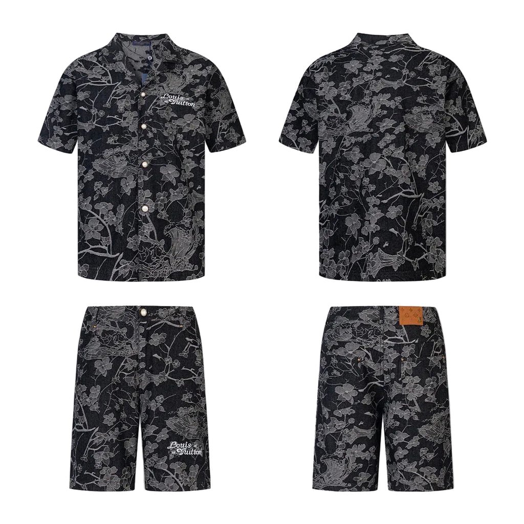 Louis Vuitton Floral Denim Set – Camicia + Shorts