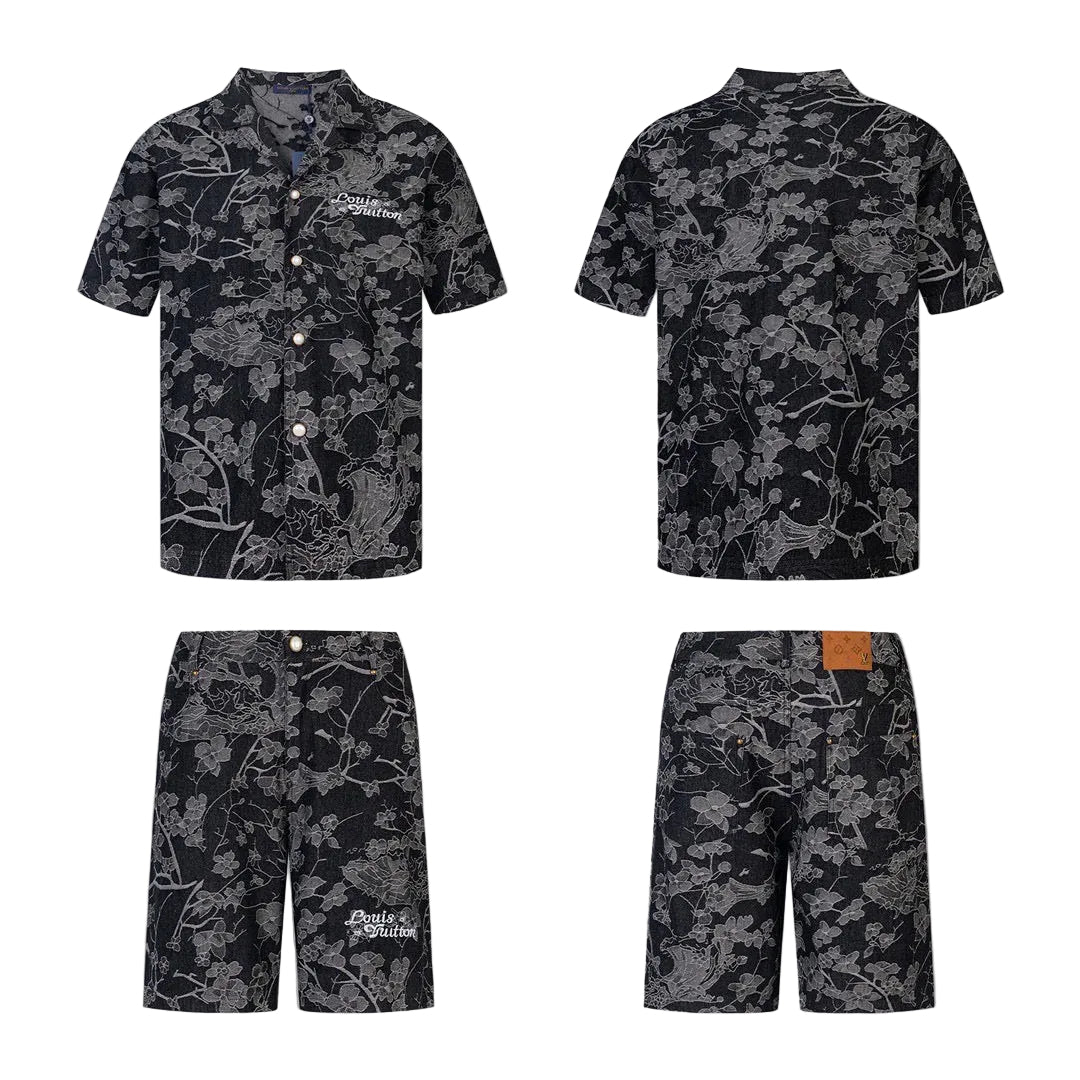 Louis Vuitton Floral Denim Set – Camicia + Shorts