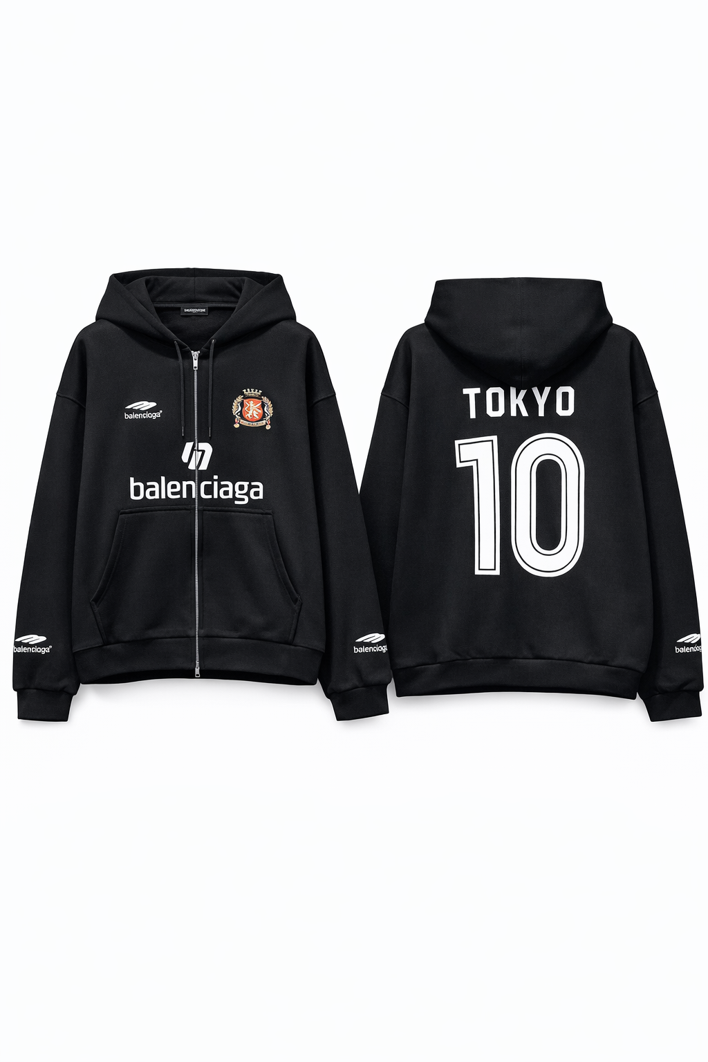 Felpa Balenciaga con Cappuccio Tokyo 10 - Nero