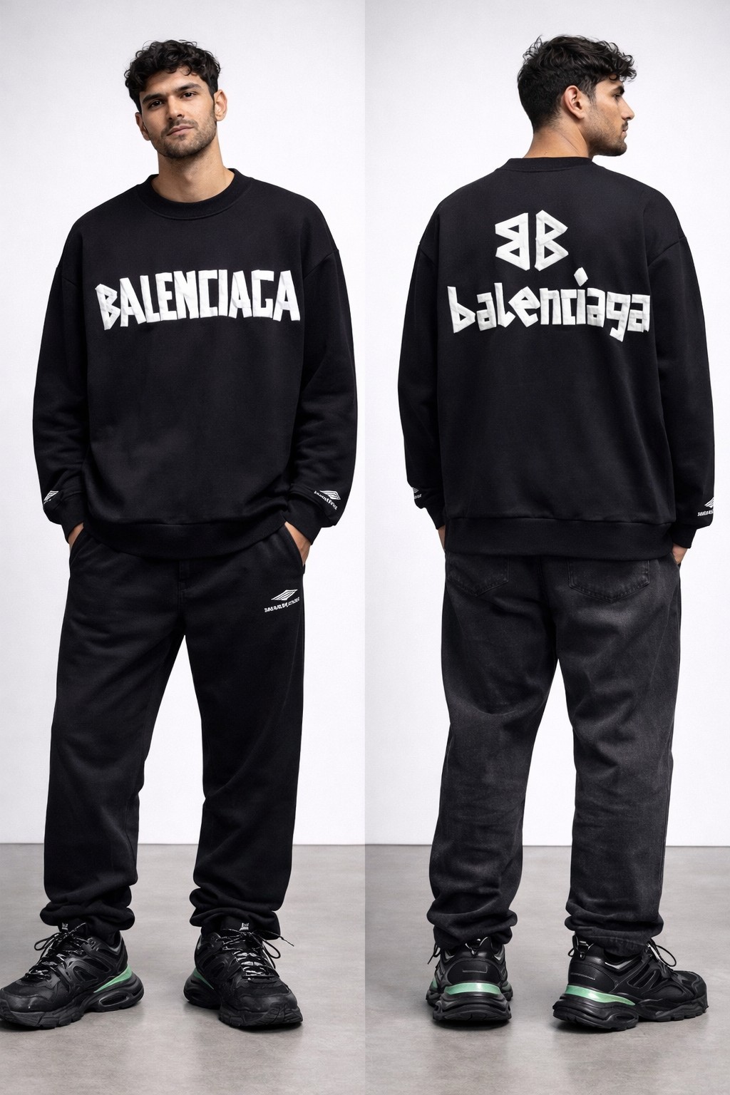 Felpa Balenciaga Logo Bianco - Nero
