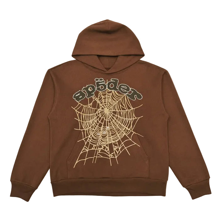 Tuta Spider Web Marrone - Hoodie e Pantaloni Set