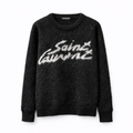 Maglione Saint Laurent Logo Ricamato Nero