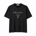 T-Shirt Prada Milano Logo Grigio - Nero