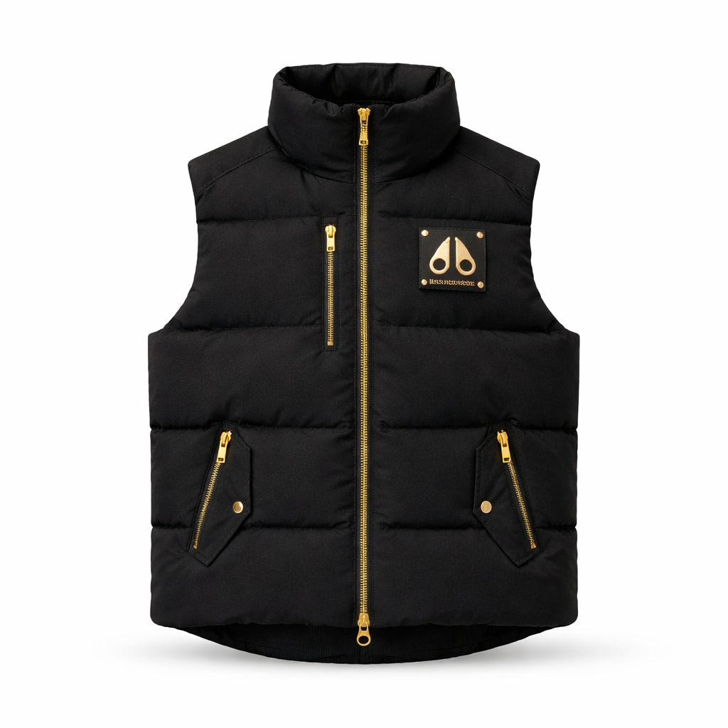 Gilet Piumino Moose Knuckles Zip Oro - Nero