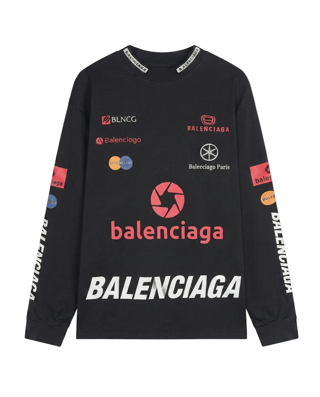 Felpa Balenciaga Multi Logo - Manica Lunga Streetwear