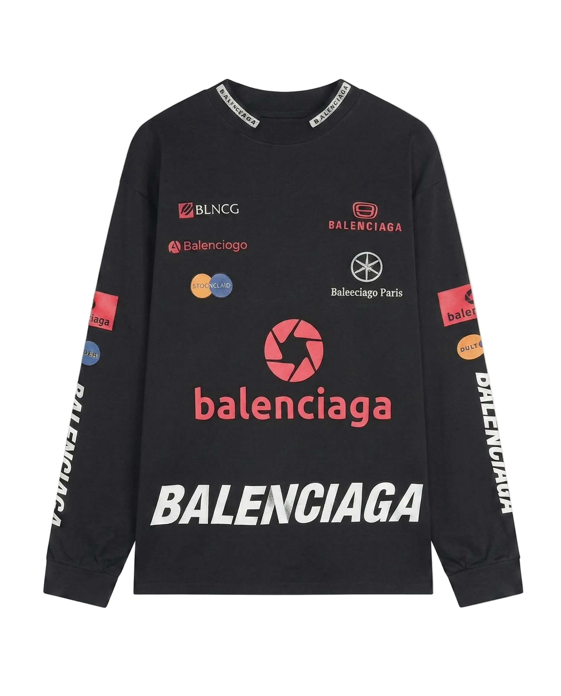 Felpa Balenciaga Multi Logo - Manica Lunga Streetwear