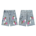 Chrome Hearts Leopard Cross Cargo Denim Shorts