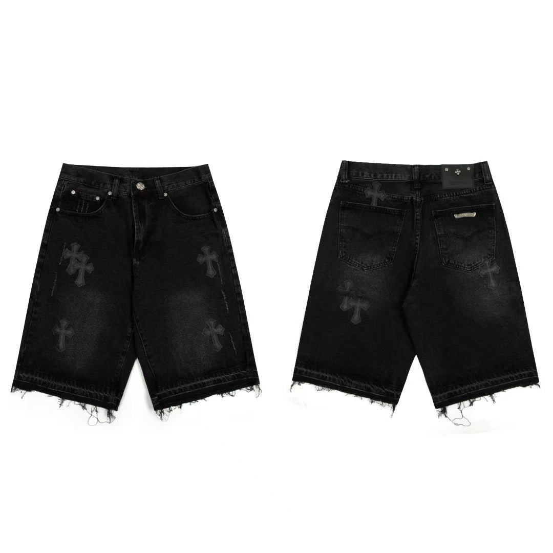 Chrome Hearts Cross Patch Denim Shorts