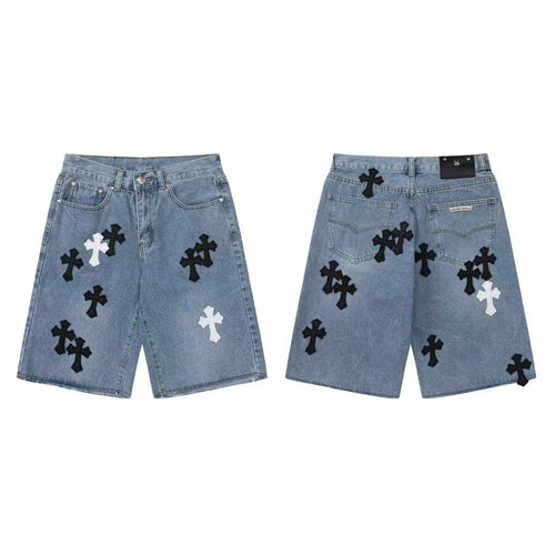 Chrome Hearts Cross Patch Denim Shorts