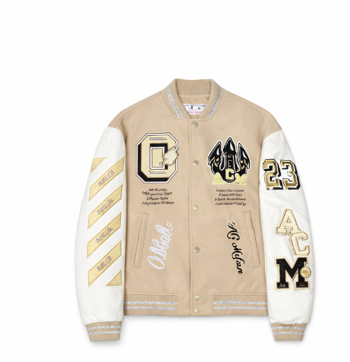Giacca Off-White AC milan Varsity Patch A-Lon - Beige/Bianco