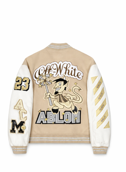 Giacca Off-White AC milan Varsity Patch A-Lon - Beige/Bianco