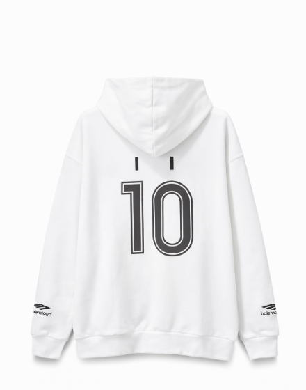 Felpa Balenciaga Bianca con Cappuccio e Zip