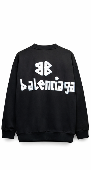Felpa Balenciaga Logo Bianco - Nero