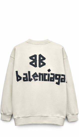 Felpa Balenciaga Logo Bianco - Nero