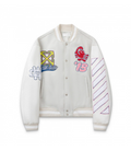 Giacca Off-White Varsity Patch Colorati - Bianco