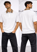 Polo Burberry Colletto Check - Bianco