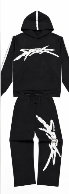 Tuta Completa Nera con Logo Bianco - Felpa e Pantaloni
