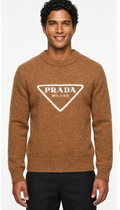 Maglione Prada Milano Logo Triangolare Camel