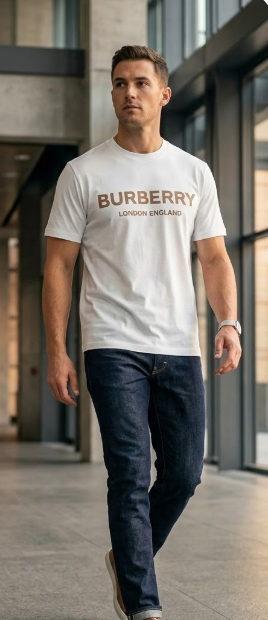 T-Shirt Burberry London England Logo Beige