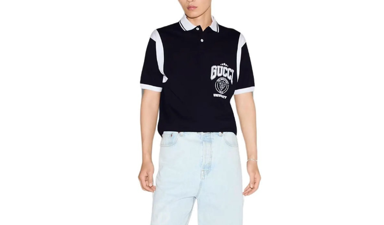 Polo Gucci University Dettagli Bianchi - Nero