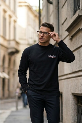 Camicia Manica Lunga Balenciaga - Logo Ricamato