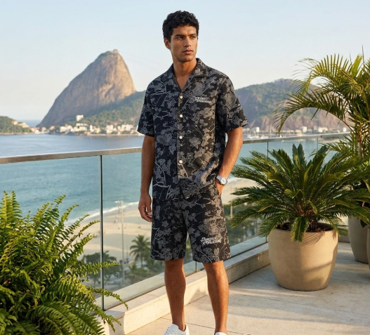 Louis Vuitton Floral Denim Set – Camicia + Shorts