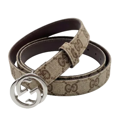 Cintura Gucci GG – Nera con Fibbia Dorata