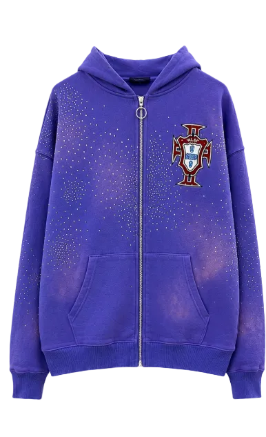 Valley Dreams Rhinestone Zip Hoodie — Purple