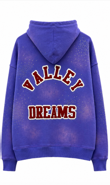 Valley Dreams Rhinestone Zip Hoodie — Purple