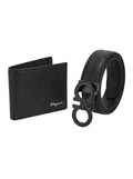 Ferragamo — Gift Set Cintura & Portafoglio in Pelle Nera
