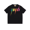 T-shirt Logo Arc-en-ciel Multicolore Éclairs - Noir