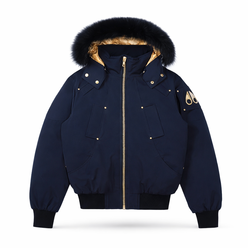 Giubbotto Bomber Moose Knuckles Pelliccia - Blu Navy