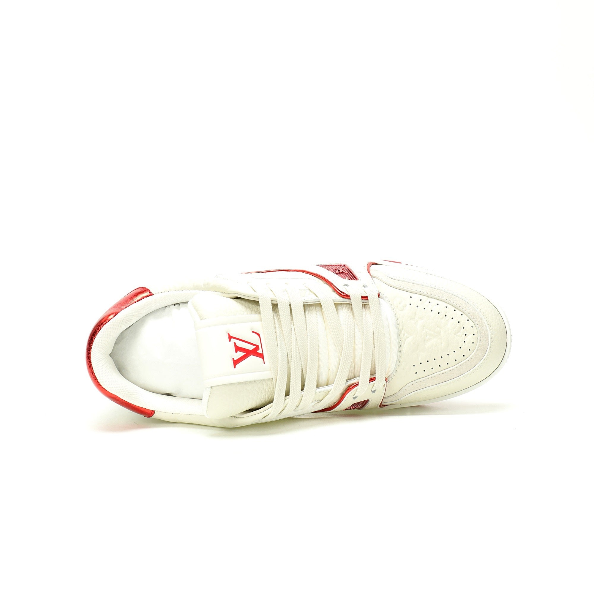 Louis Vuitton LV Trainer Sneaker – White / Red
